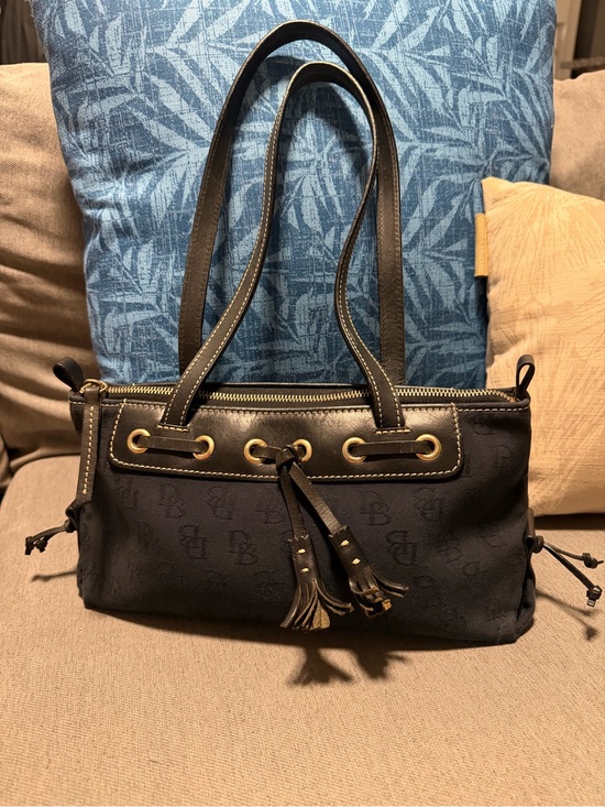 Dooney & Bourke Handbags - Dooney & Bourke Black Signature Tassel Shoulder Bag Tote